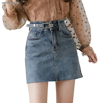Blue High Waist Summer Women Skirt Denim 2020 Casaul Vintage Buckle A-Line Mini Jeans Skirts Ladies Jean Saia
Blue High Waist Summer Women Skirt Denim 2020 Casaul Vintage Buckle A-Line Mini Jeans Skirts Ladies Jean Saia