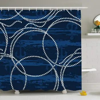 Shower Curtain Set with Hooks 72x72 Print Cord On White Pattern Stripe Ropes Geometric Template Anchors Abstract Contrast
Shower Curtain Set with Hooks 72x72 Print Cord On White Pattern Stripe Ropes Geometric Template Anchors Abstract Contrast