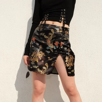 2020 summer Chinese Style Short Mini slit Skirt Printed Casual Black High Waist Skirt Split Side Pencil Skirts Womens Vintage
2020 summer Chinese Style Short Mini slit Skirt Printed Casual Black High Waist Skirt Split Side Pencil Skirts Womens Vintage