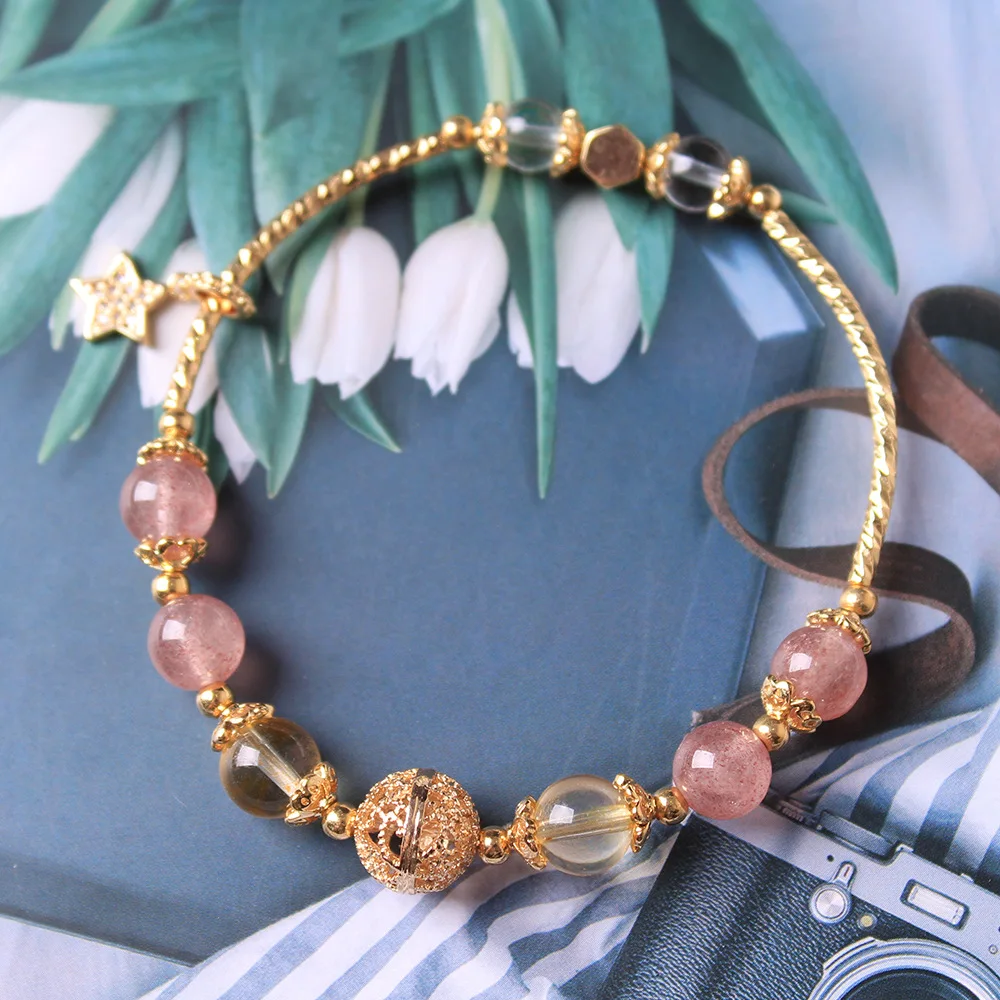 Natural strawberry crystal citrine 8mm round bead bracelet natural stone charm smooth charm pendant bracelet ladies jewelry gift
Natural strawberry crystal citrine 8mm round bead bracelet natural stone charm smooth charm pendant bracelet ladies jewelry gift