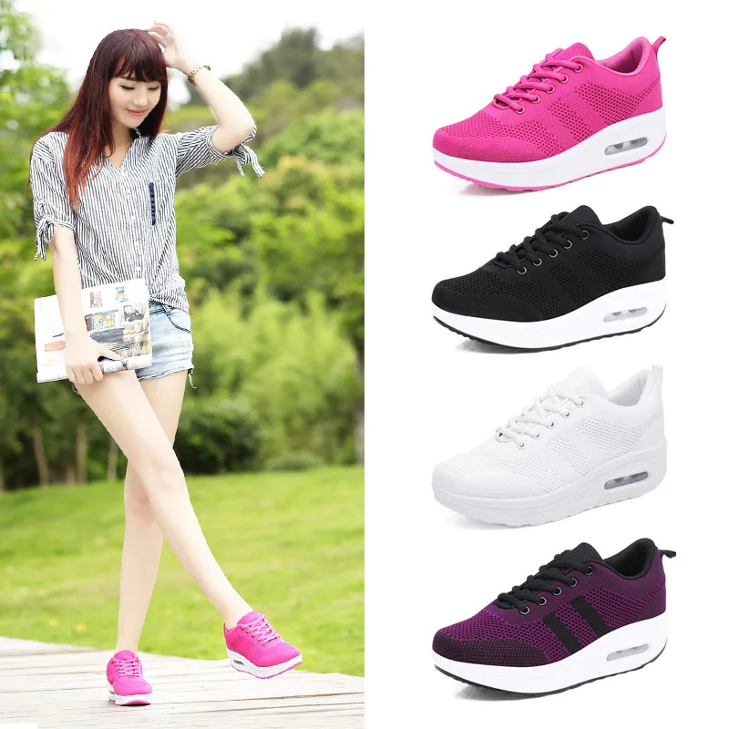 2019 Sports New Style Fly Netting Surface Casual Shoes Spring Breathable Korean-style Universal Rocking Shoes Viscose Shoes Air