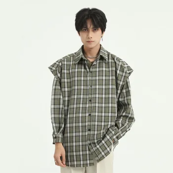 Men Plaid Casual Long Sleeve Wide Shoulder Shirt Male Streetwear Hip Hop Loose Shirt Couple Shirts
Men Plaid Casual Long Sleeve Wide Shoulder Shirt Male Streetwear Hip Hop Loose Shirt Couple Shirts