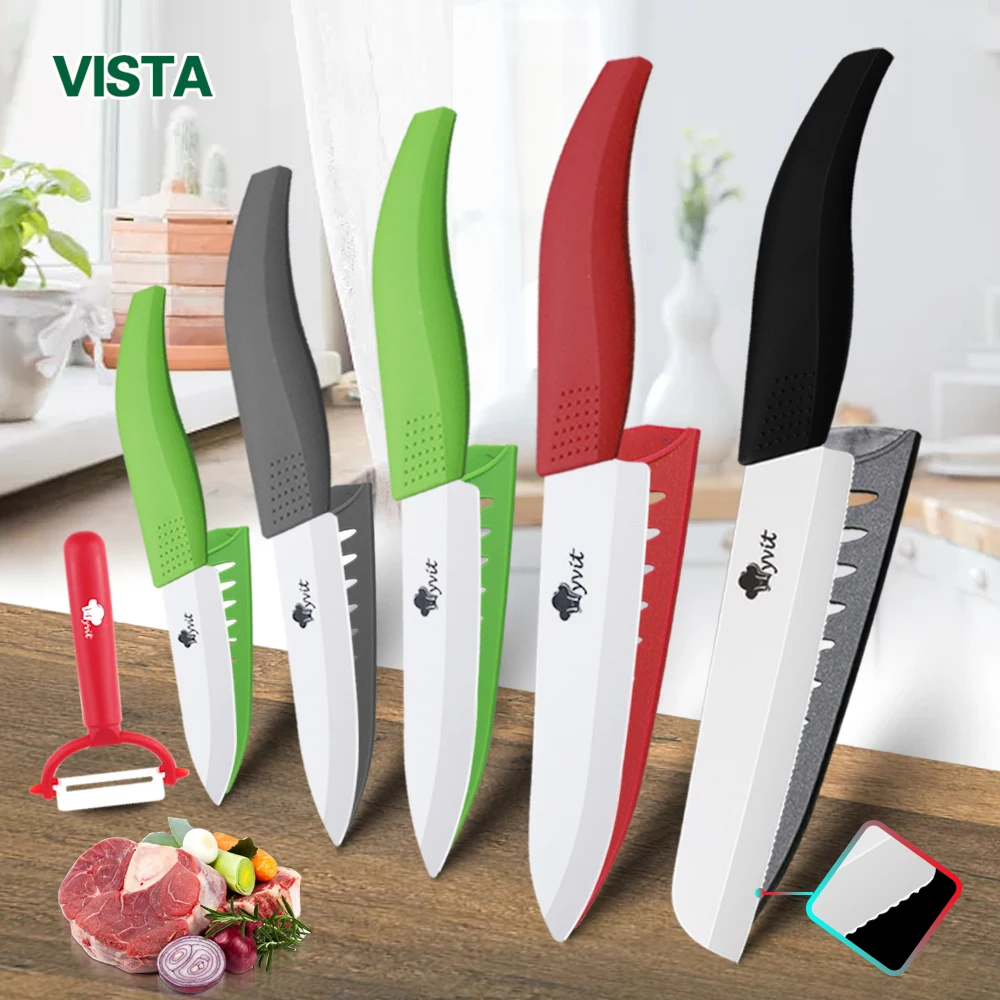 Фото Керамические кухонные ножи 3 4 5 6 дюймов набор ножей шеф-повара для приготовления