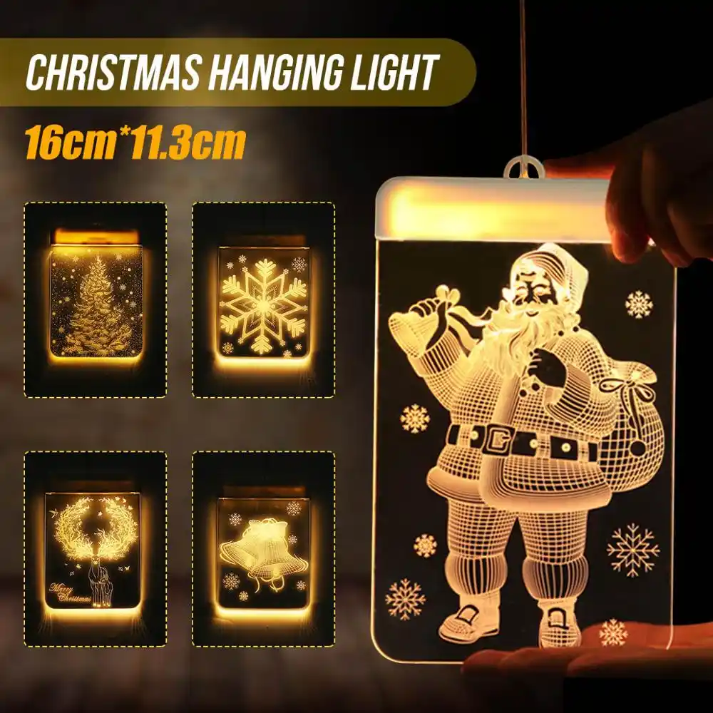 christmas hanging light christmas tree bells elk santa claus