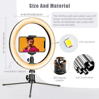 10 Inch Photography Lighting Phone Ringlight Tripod Stand Photo Led Selfie Bluetooth remote Ring Lamp TikTok Youtube Live
10 Inch Photography Lighting Phone Ringlight Tripod Stand Photo Led Selfie Bluetooth remote Ring Lamp TikTok Youtube Live
