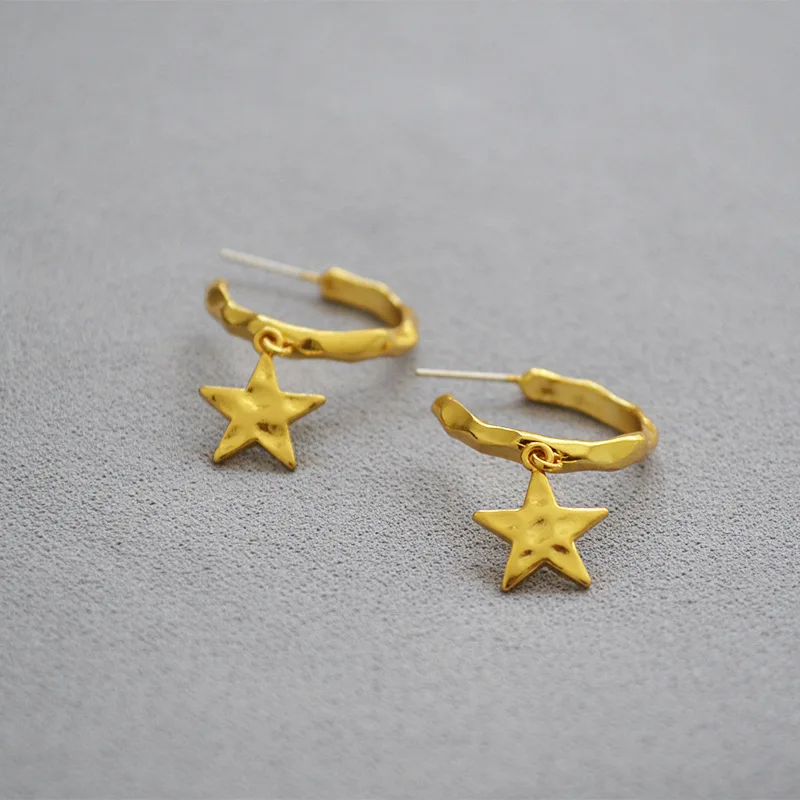 Bebeoso retro irregularly hammer face Star drop earrings gold color European and American small design For Party Jewelry
Bebeoso retro irregularly hammer face Star drop earrings gold color European and American small design For Party Jewelry