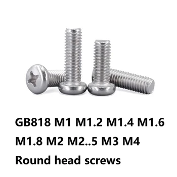 100Pcs 50pcs M1 M1.2 M1.4 M1.6 M2 M2.5 M3 M4 DIN7985 GB818 304 Stainless Steel Cross Recessed Pan Head Screws Phillips Screws
100Pcs 50pcs M1 M1.2 M1.4 M1.6 M2 M2.5 M3 M4 DIN7985 GB818 304 Stainless Steel Cross Recessed Pan Head Screws Phillips Screws