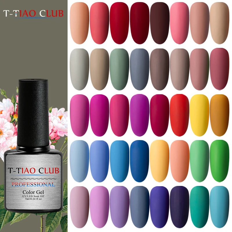 T-TIAO CLUB Matte Color UV Gel Nail Polish 7ml Pure Color Soak Off Nail Art UV Gel Varnish Top Base Coat Lacquer Manicure
T-TIAO CLUB Matte Color UV Gel Nail Polish 7ml Pure Color Soak Off Nail Art UV Gel Varnish Top Base Coat Lacquer Manicure