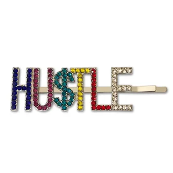 Multicolor HU$TLE Letters Crystal Hair Pins Shiny Rhinestones Hair Clips Metal Barrettes Hair Styling Accessories for Women
Multicolor HU$TLE Letters Crystal Hair Pins Shiny Rhinestones Hair Clips Metal Barrettes Hair Styling Accessories for Women