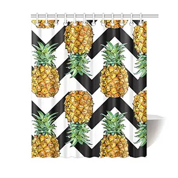Pineapple Fruit Art with Chevron Pattern Waterproof Polyester Fabric Shower Curtain Bathroom Sets with Hooks, 60(Wide) x
Pineapple Fruit Art with Chevron Pattern Waterproof Polyester Fabric Shower Curtain Bathroom Sets with Hooks, 60(Wide) x
