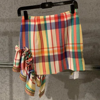 New color design sense irregular pleats small group hip skirt women s Plaid high waist skirt one step short skirt 
New color design sense irregular pleats small group hip skirt women s Plaid high waist skirt one step short skirt