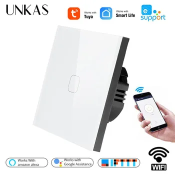 UNKAS Smart Home 1/2/4 Gang 1 way Wall Light Touch Switch,ewelink App Control Wireless WiFi EU Standard Touch Switch
UNKAS Smart Home 1/2/4 Gang 1 way Wall Light Touch Switch,ewelink App Control Wireless WiFi EU Standard Touch Switch