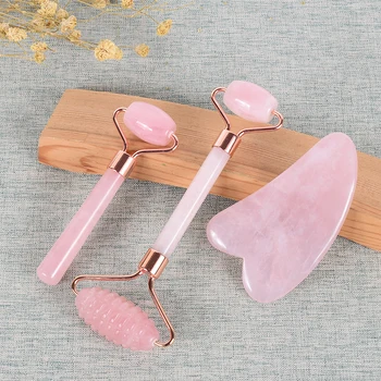Rose Quartz Crystal Roller Slimming Face Care Gua Sha Tool Set Natural Stone Facial-lifting Neck Eye Beauty Skin Detox Massager
Rose Quartz Crystal Roller Slimming Face Care Gua Sha Tool Set Natural Stone Facial-lifting Neck Eye Beauty Skin Detox Massager