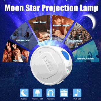 Romantic Colorful Starry Sky Ocean Projector Night Light Remote Control Ocean Wave Projection Lamp with Bluetooth Music Speaker
Romantic Colorful Starry Sky Ocean Projector Night Light Remote Control Ocean Wave Projection Lamp with Bluetooth Music Speaker