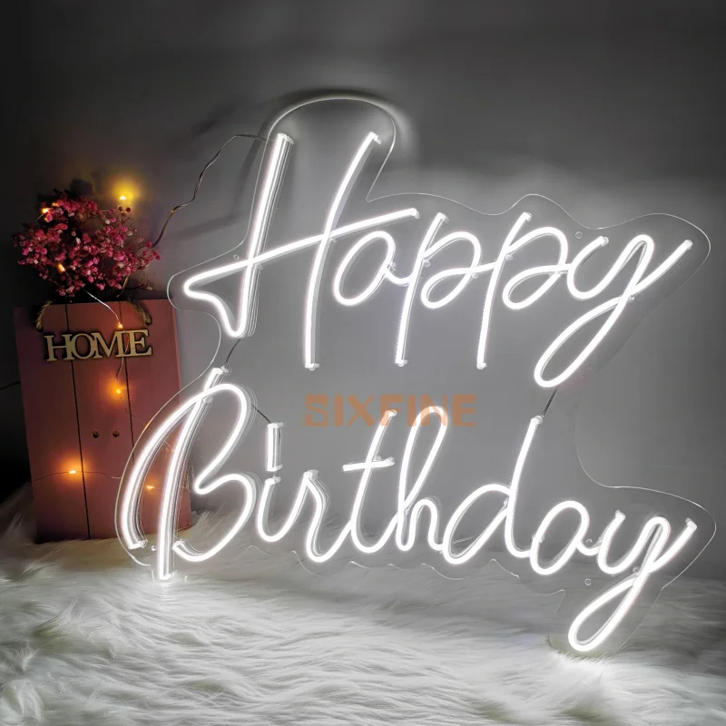 Custom Happy Birthday Neon Sign 3D Led Flex Transparent Acrylic Neon Sign Bedroom Light Letter Board Party Home Wall Decor
Custom Happy Birthday Neon Sign 3D Led Flex Transparent Acrylic Neon Sign Bedroom Light Letter Board Party Home Wall Decor