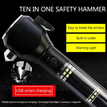 Car Accessories 10 In1 Solar Power LED Flashlight Safety Hammer Torch Light Work Light Compass Alarm System USB Charger
Car Accessories 10 In1 Solar Power LED Flashlight Safety Hammer Torch Light Work Light Compass Alarm System USB Charger