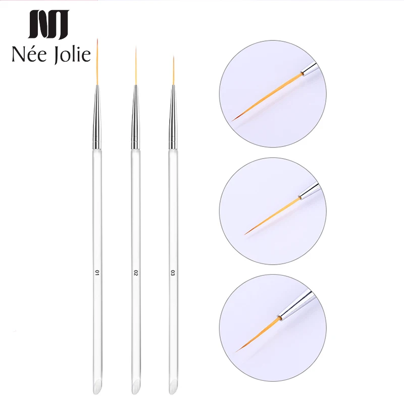 3Pcs/Set Transparent Handle UV Gel Liner Brush 3D Flowers Drawing Pen Mixed Size Nail Brushes Kit for Nail Art Design
3Pcs/Set Transparent Handle UV Gel Liner Brush 3D Flowers Drawing Pen Mixed Size Nail Brushes Kit for Nail Art Design