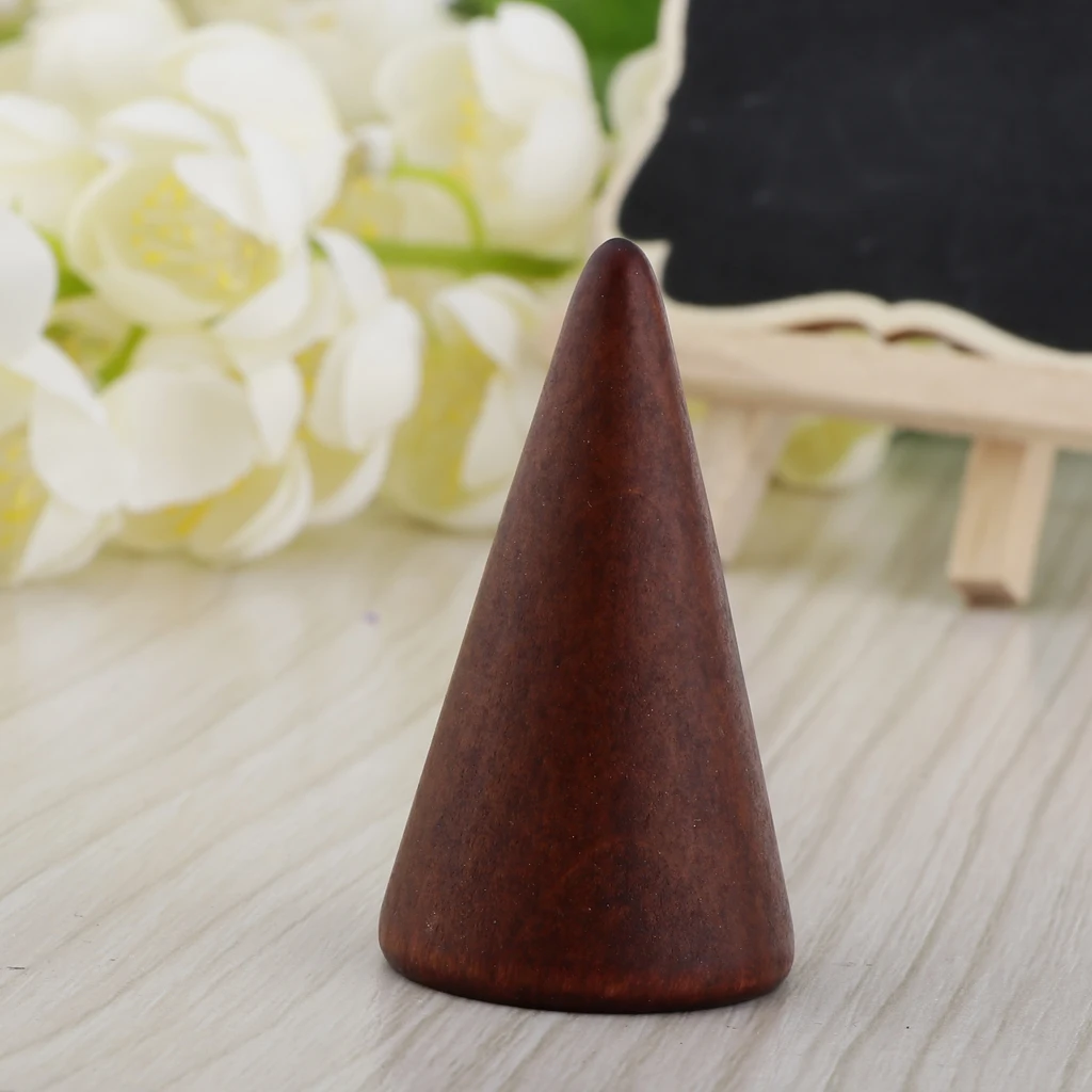 Vintage Brown Wood Cone Shape Ring Bracelet Jewelry Display Holder 3/5/8cm Height Showcase Vintage Brown Wood Cone Shape Ring Bracelet Jewelry Display Holder 3/5/8cm Height Showcase