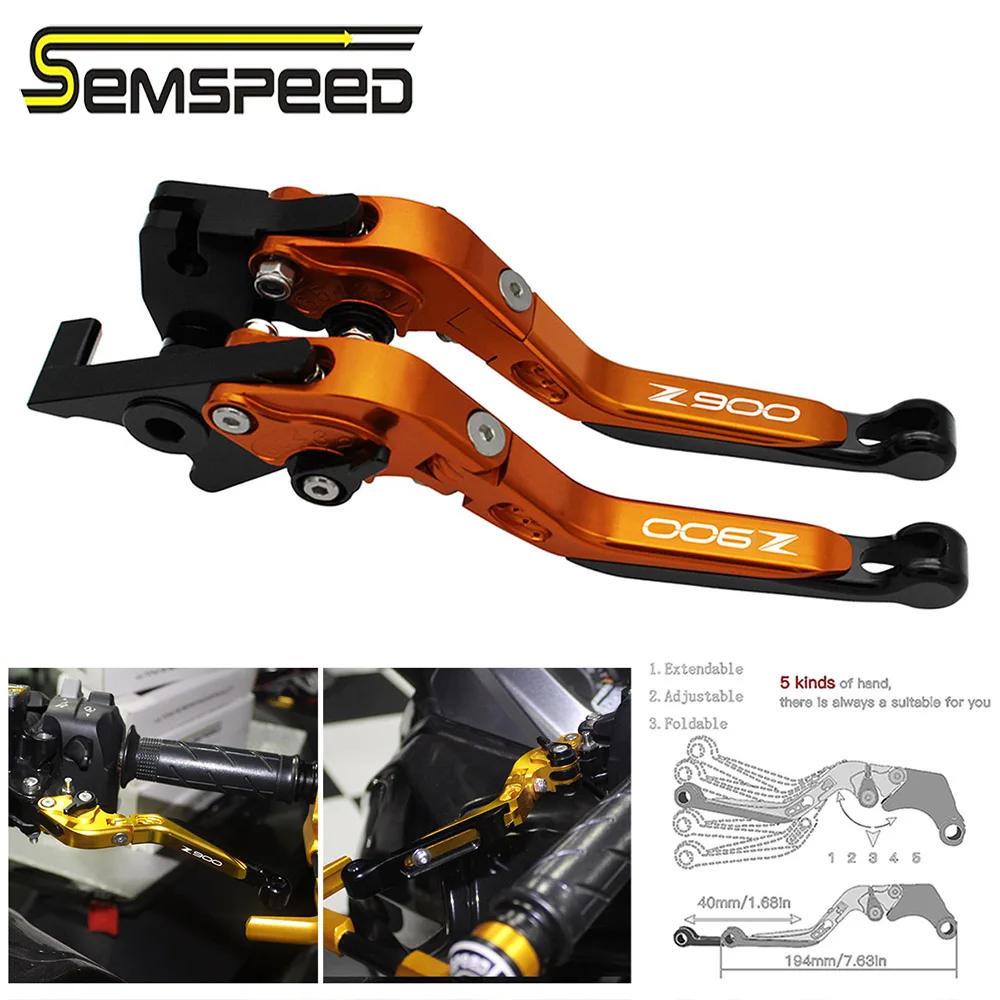 SEMSPEED мотоцикл Z900 логотип CNC Складные Выдвижные сцепные рычаги Ручка Бар Захваты