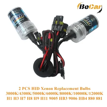 

3000K/4300K/5000K/6000K/8000K/10000K/12000K 2 PCS HID Xenon Replacement Bulbs For H1 H3 H7 H8 H9 H11 9005 HB3 9006 HB4 880 881