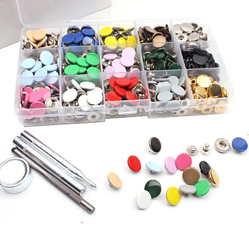 100 sets of rivet buttons with metal buttons + buckle installation tools, leather quick rivet buttons for DIY leather snaps
100 sets of rivet buttons with metal buttons + buckle installation tools, leather quick rivet buttons for DIY leather snaps