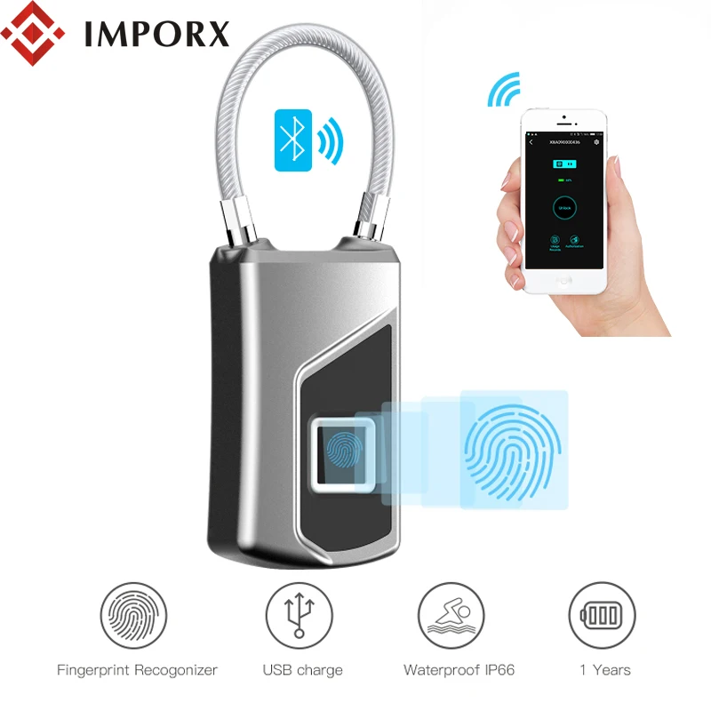 IMPORX Fingerprint Lock Smart Padlock Thumbprint Door Padlock Portable Securit Anti-Theft Bluetooth Lock for Bag Drawer Suitcase
IMPORX Fingerprint Lock Smart Padlock Thumbprint Door Padlock Portable Securit Anti-Theft Bluetooth Lock for Bag Drawer Suitcase