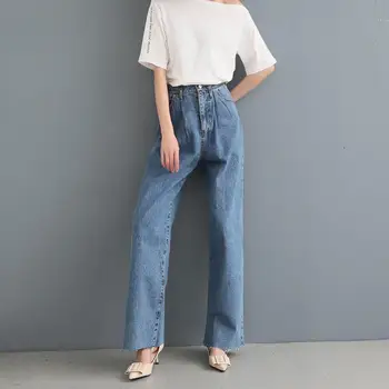 Women Blue Pleated Wide Leg Jeans Wide Leg Pants Fashion Pockets High Waist Denim Pants Female Casual Long Trousers
Women Blue Pleated Wide Leg Jeans Wide Leg Pants Fashion Pockets High Waist Denim Pants Female Casual Long Trousers