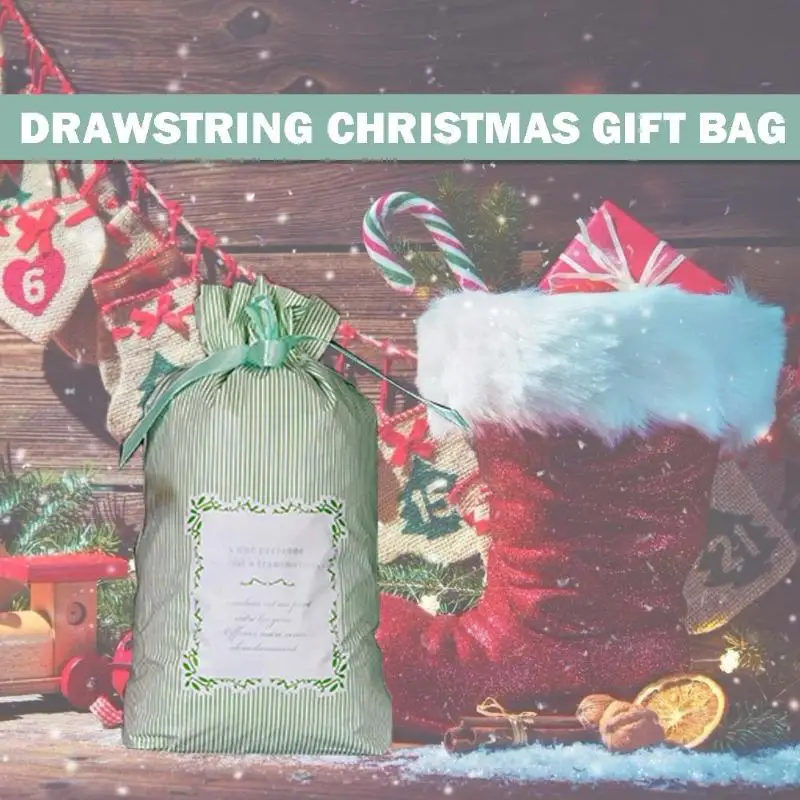 drawstring gift bag candy presents packing bags christmas tree