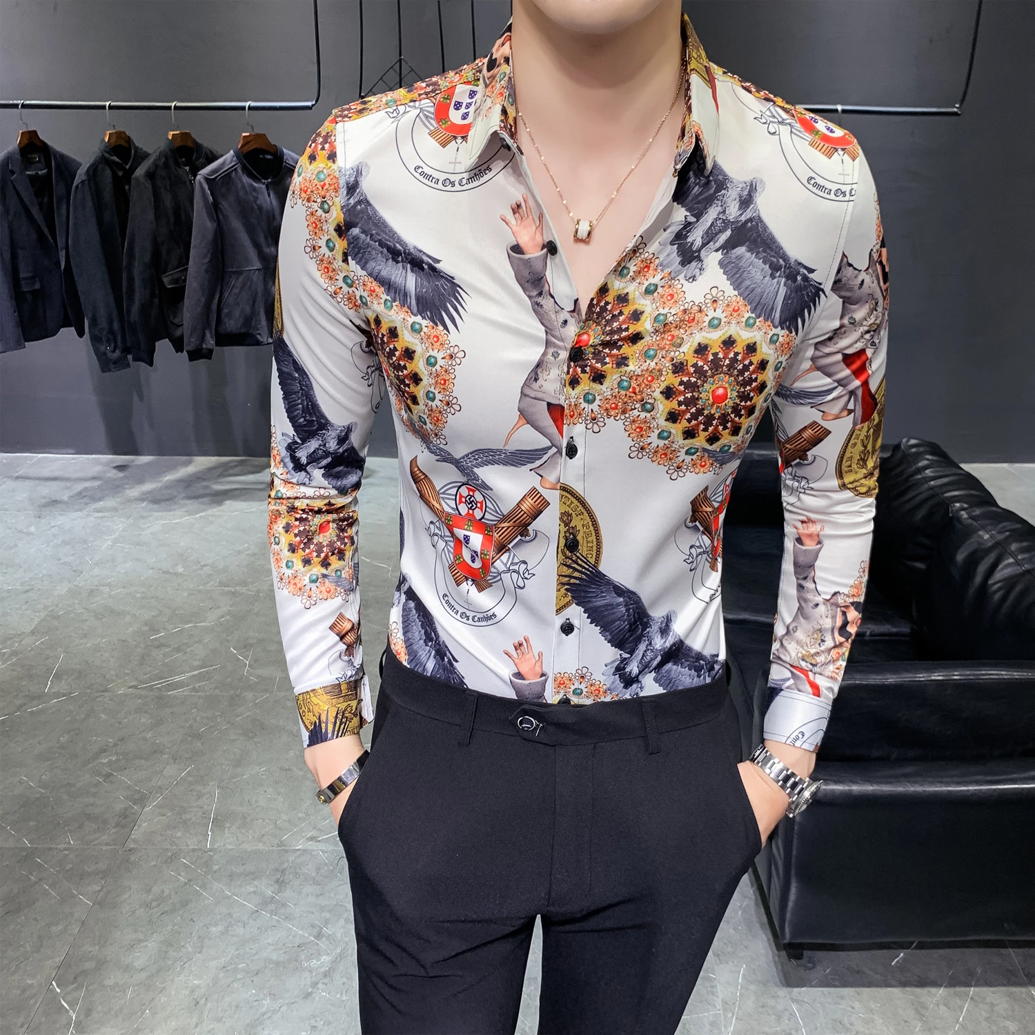 2019 Brand Luxury Social Men's Shirts Long Sleeve Casual Slim Fit Shirt Men Business Dress Tops Club Party Clothes Camisa
2019 Brand Luxury Social Men's Shirts Long Sleeve Casual Slim Fit Shirt Men Business Dress Tops Club Party Clothes Camisa
