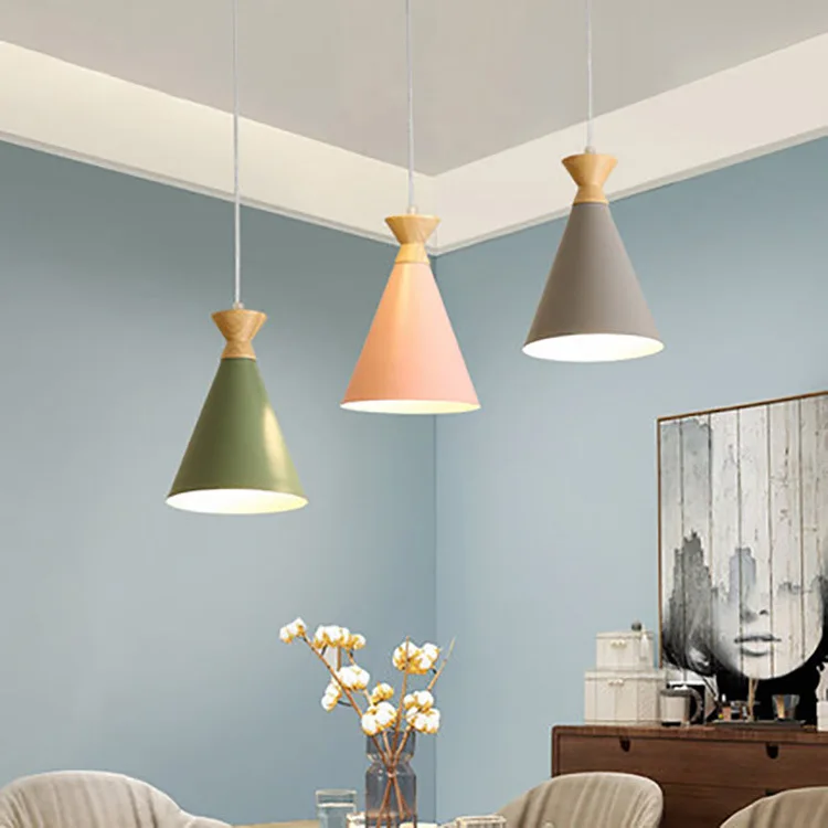 Nordic Kitchen Pendant Lights Fixture Luminaire Dining Room Hanging Lamp Modern Wood Suspension Bedside Home Decoration | Лампы и