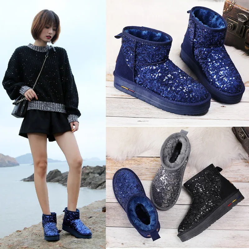 SP&CITY Shining Bling Winter Boots For Women Thickening Keep Warm Women Winter Ankle Shoes Sequin Decoration Special Snow Shoes 
SP&CITY Shining Bling Winter Boots For Women Thickening Keep Warm Women Winter Ankle Shoes Sequin Decoration Special Snow Shoes