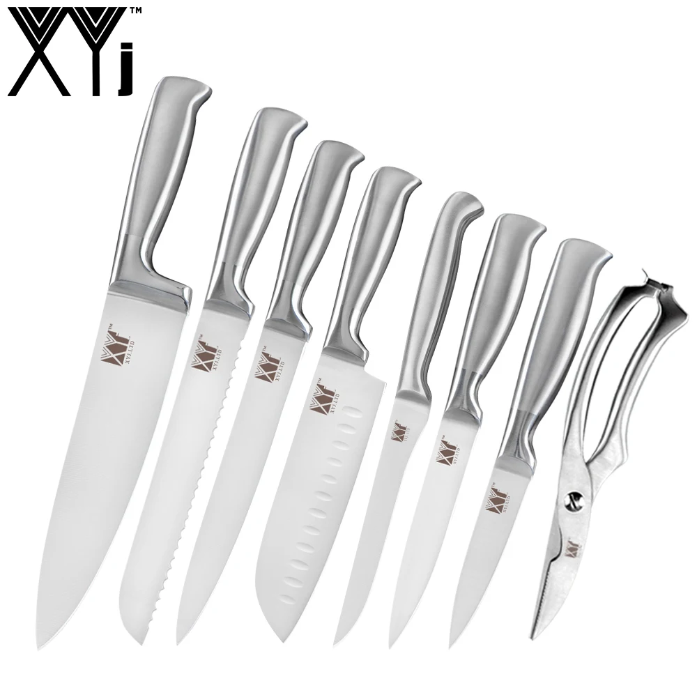 XYj Kitchen Stainless Steel Knives Cutter Covers Tools Fruit Utility Santoku Chef Slicing Bread Boning Knife Accessories | Дом и сад