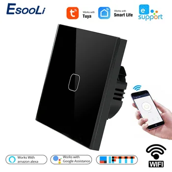 Esooli Tuya/Smart Life/ewelink 1 Gang 1 Way WiFi Wall Light Touch Switch for Google Home Amazon Alexa Voice Control
Esooli Tuya/Smart Life/ewelink 1 Gang 1 Way WiFi Wall Light Touch Switch for Google Home Amazon Alexa Voice Control