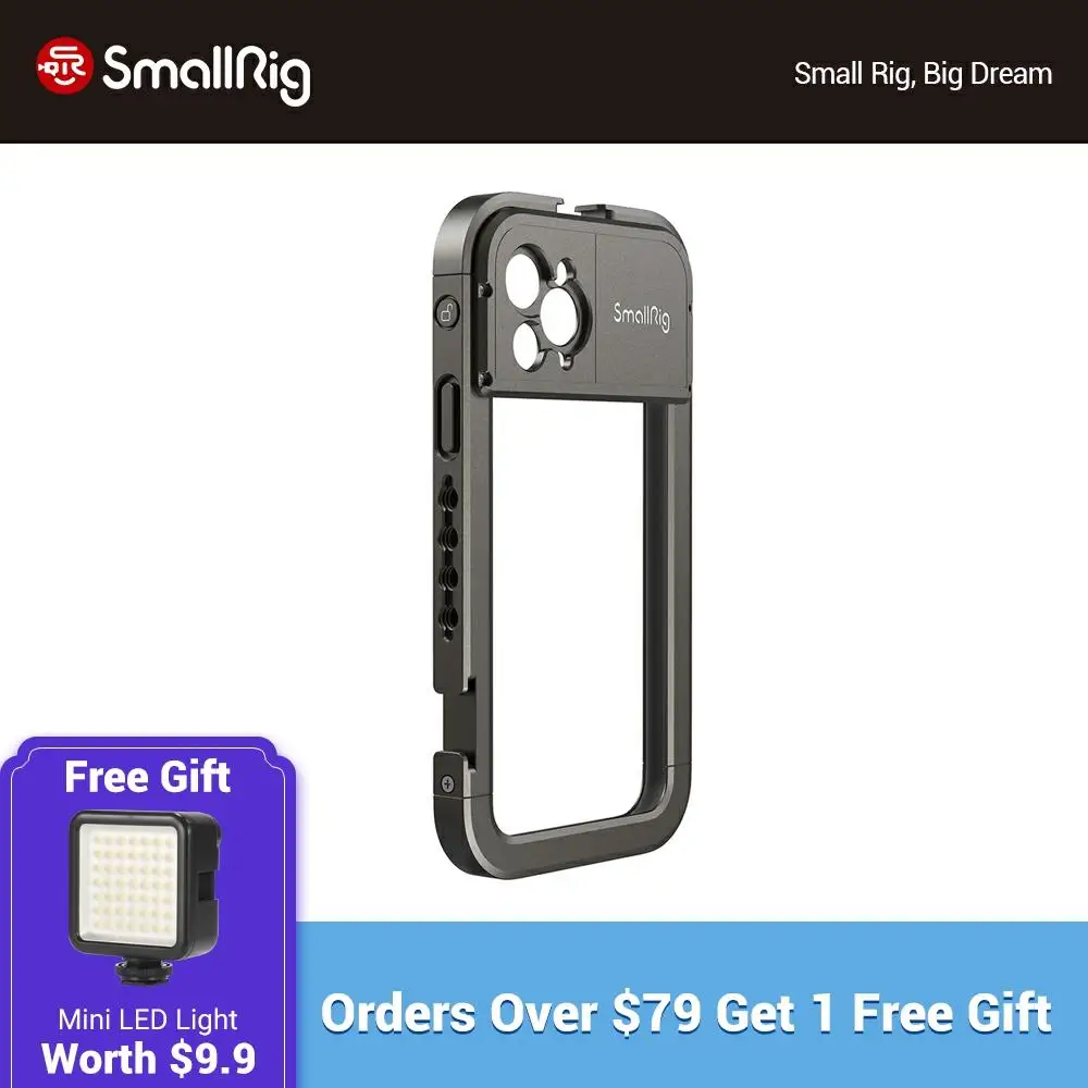 SmallRig Pro Mobile Cage For iPhone 11 Pro (17mm threaded lens version) Protective With Cold Shoe Mounts Vlog Shooting - 2775
SmallRig Pro Mobile Cage For iPhone 11 Pro (17mm threaded lens version) Protective With Cold Shoe Mounts Vlog Shooting - 2775