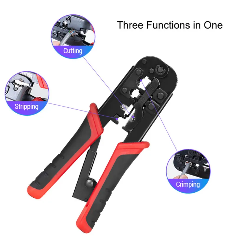 RJ45 Crimping Tool RJ45 Network Cutting Tools 8P RJ45 Crimper Cutter Stripper Plier for Modular RJ12 RJ11 Crimp Crimper
RJ45 Crimping Tool RJ45 Network Cutting Tools 8P RJ45 Crimper Cutter Stripper Plier for Modular RJ12 RJ11 Crimp Crimper