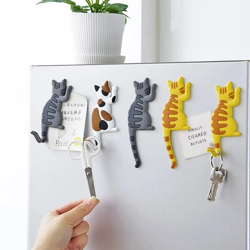 Cartoon Cat Fridge Magnets Multi-function Bendable Cat's Tail Magnetic Wall Mount Key Hanger Hooks Refrigerator Sticker Decors
Cartoon Cat Fridge Magnets Multi-function Bendable Cat's Tail Magnetic Wall Mount Key Hanger Hooks Refrigerator Sticker Decors