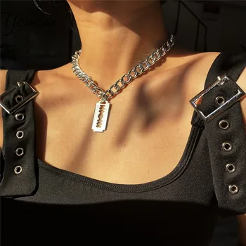 Simple Irregular Geometric Blade Pendant Necklace for Women Personality Irregular Thick Chain Choker Clavicle Chain Jewelry
Simple Irregular Geometric Blade Pendant Necklace for Women Personality Irregular Thick Chain Choker Clavicle Chain Jewelry