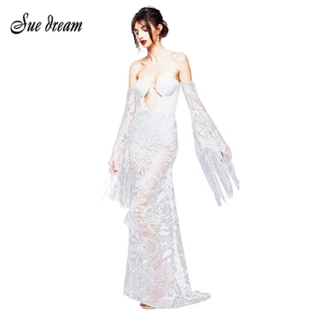 2020 Spring New Women'S White Long-Sleeved Strapless Lace Hollow Bandage Dress Bodycon Club Party Dress Vestidos
2020 Spring New Women'S White Long-Sleeved Strapless Lace Hollow Bandage Dress Bodycon Club Party Dress Vestidos