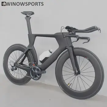 

Winowsports 700C Complete Bike TT Bicycle Time Trial Triathlon Carbon Fiber Frame with R8000 Ultegra and Di2 R8060 groupset