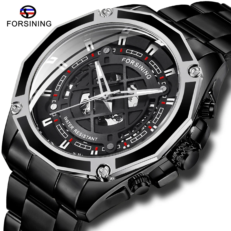 Luxury FORSINING Transparent Case Movement Steampunk Men Automatic Skeleton Watch Open Work Design Luminous Waterproof Watches
Luxury FORSINING Transparent Case Movement Steampunk Men Automatic Skeleton Watch Open Work Design Luminous Waterproof Watches