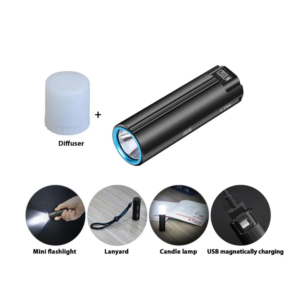 IMALENT LD10 Mini Flashlight 1200 Lumens Rechargeable Protable Led Flashlight Megnetic Charging 18350 Battery Torch
IMALENT LD10 Mini Flashlight 1200 Lumens Rechargeable Protable Led Flashlight Megnetic Charging 18350 Battery Torch