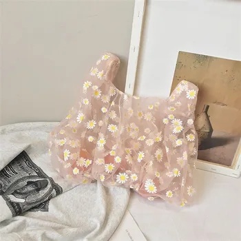2020 spring and summer new mesh embroidery small daisy cute little fresh fairy shopping bag handbag
2020 spring and summer new mesh embroidery small daisy cute little fresh fairy shopping bag handbag