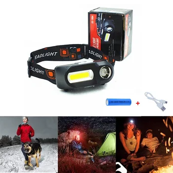 Portable XPE+COB LED Headlamp USB Rechargeable Headlight 18650 Battery Camping Head lamp Fishing flashlight headlamp torch
Portable XPE+COB LED Headlamp USB Rechargeable Headlight 18650 Battery Camping Head lamp Fishing flashlight headlamp torch