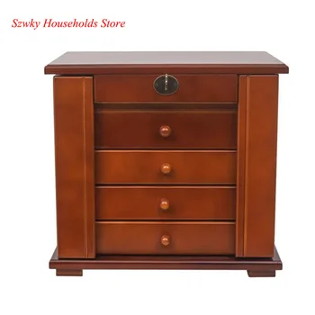 Handcrafted Wooden Jewelry Box Organizer Wood 5 Layers Case with 4 Drawers Brown
Handcrafted Wooden Jewelry Box Organizer Wood 5 Layers Case with 4 Drawers Brown