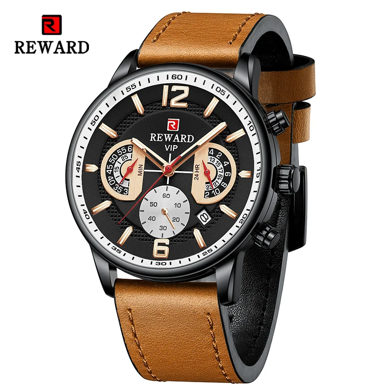REWARD VIP Fashion Mens Watches Waterproof Sport Wrist Watch for Man Chronograph Luminous Leather Wristwatches
REWARD VIP Fashion Mens Watches Waterproof Sport Wrist Watch for Man Chronograph Luminous Leather Wristwatches