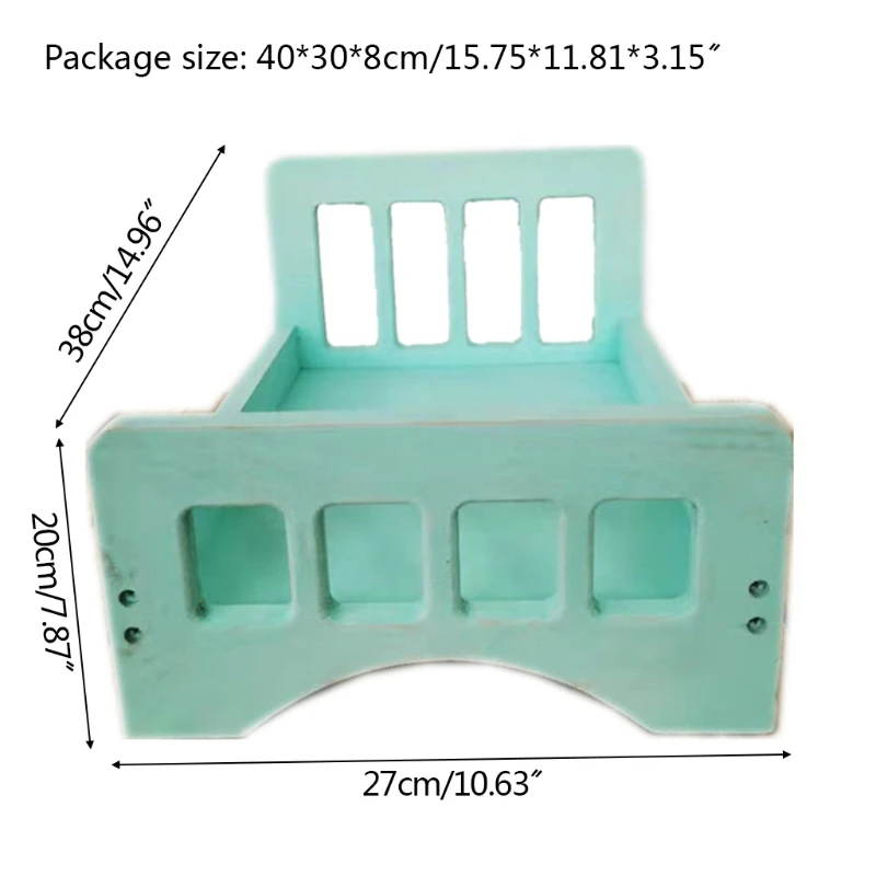 W3JF Newborn Posing Detachable Mini Bed Baby Infant Photo Shooting Props Wooden Crib | Мать и ребенок