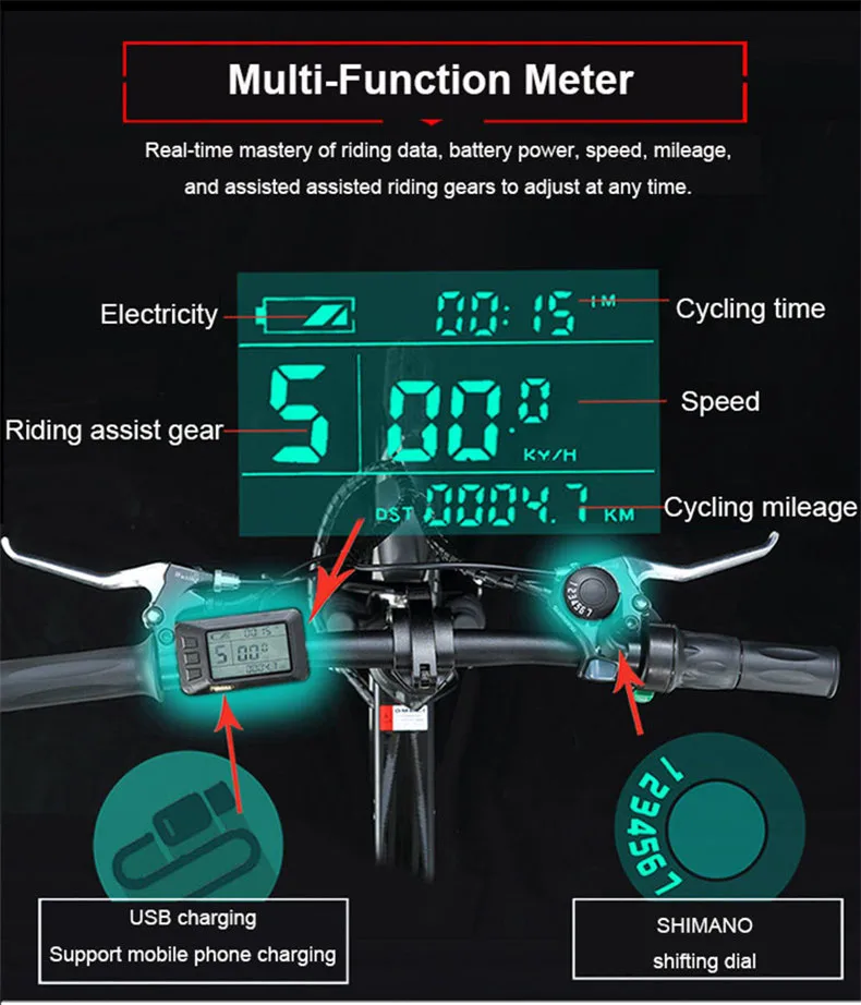 Excellent 20inch electric bicycle 48V400W high speed motor Front and rear double suspension fold electric ebike 5