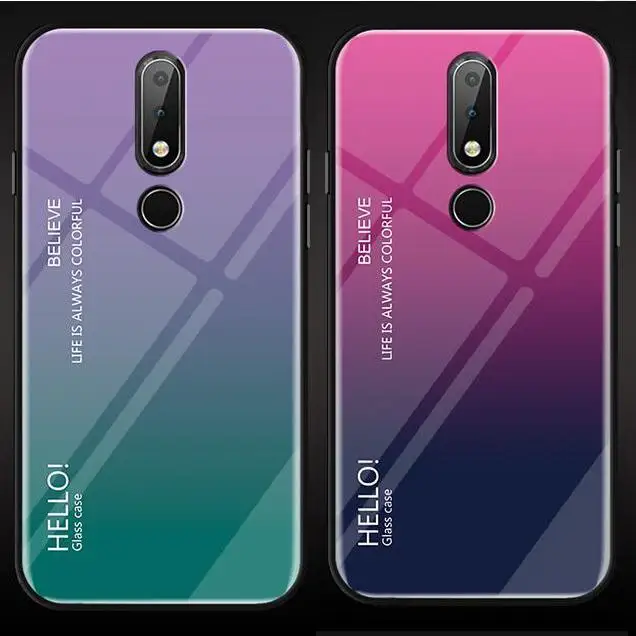 Luxury Hard Tempered Glass Gradient Protective case For Nokia 4.2 X71 X6 7.1 3.1 1 Plus full cover Shockproof phone shell Fundas
Luxury Hard Tempered Glass Gradient Protective case For Nokia 4.2 X71 X6 7.1 3.1 1 Plus full cover Shockproof phone shell Fundas