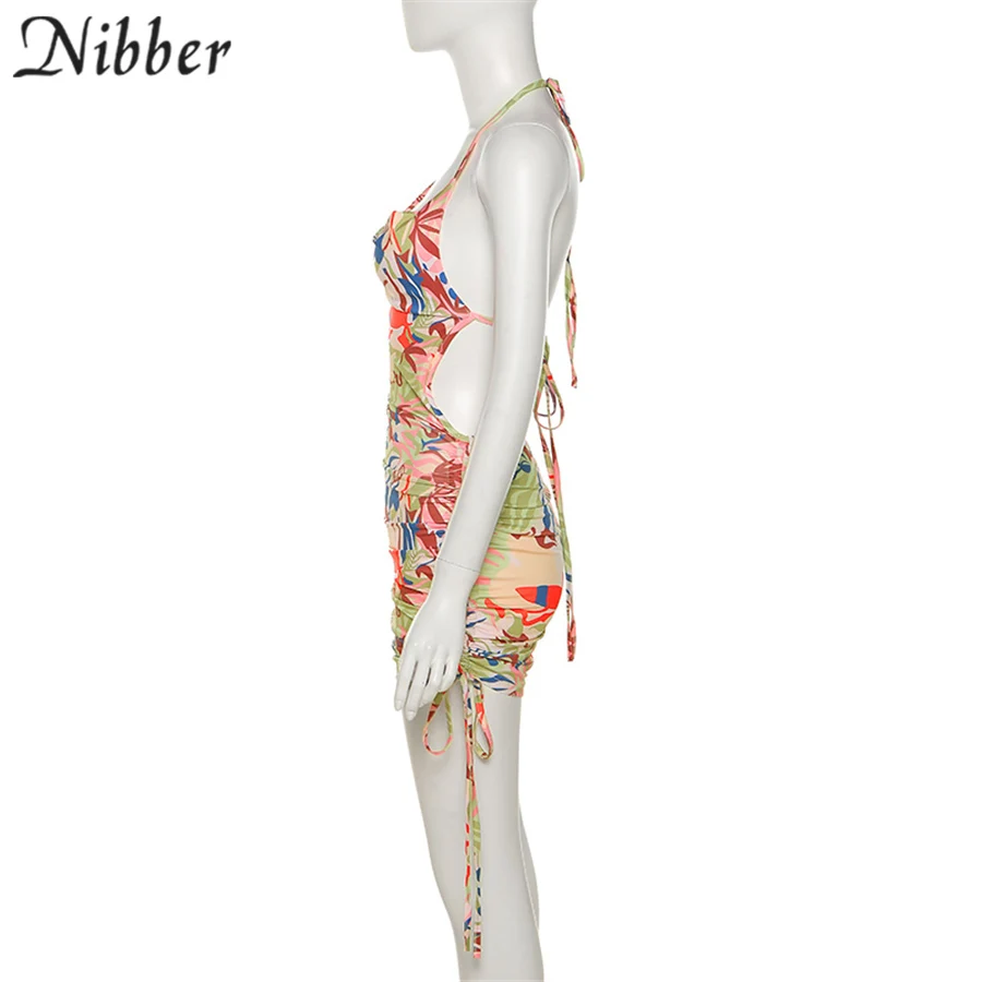 Nibber Sleeveless Multicolor Printing Cut Out Mini Wrap Dresses for Women's 2021 Summer Hot Deals Beach Bodycon Elegant Dresses Nibber Sleeveless Multicolor Printing Cut Out Mini Wrap Dresses for Women's 2021 Summer Hot Deals Beach Bodycon Elegant Dresses