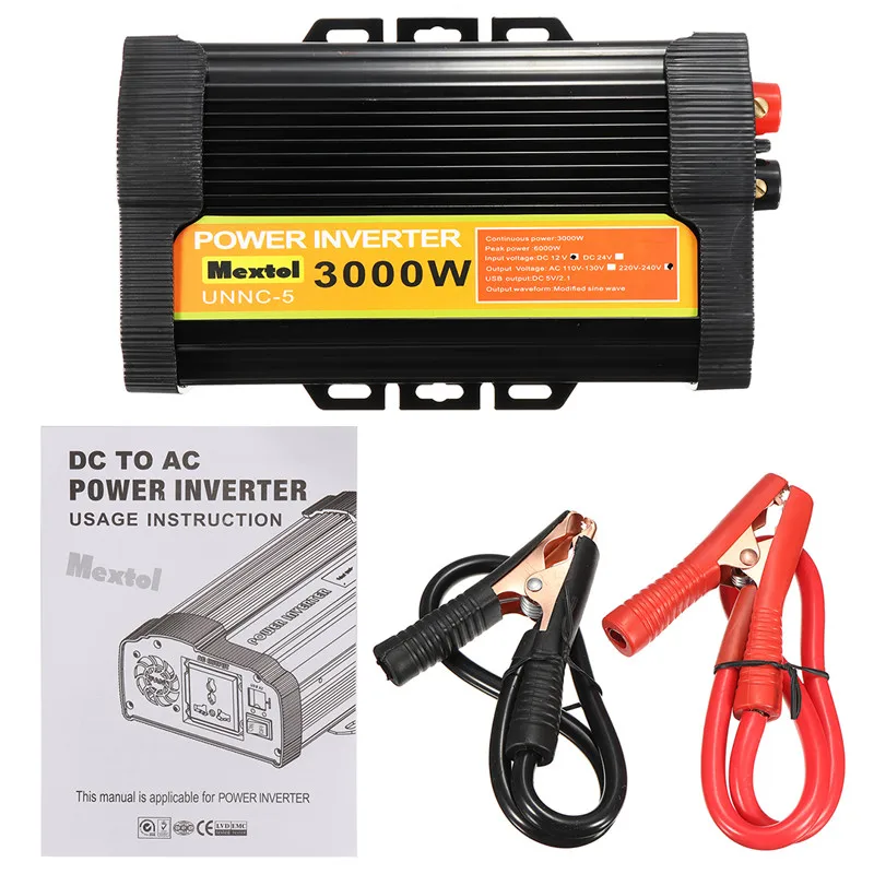 USB Inverter 12V 220V 6000W Peaks Auto Modified Sine Wave 3000W Voltage Transformer Power Inverter Converter Car Charge
USB Inverter 12V 220V 6000W Peaks Auto Modified Sine Wave 3000W Voltage Transformer Power Inverter Converter Car Charge